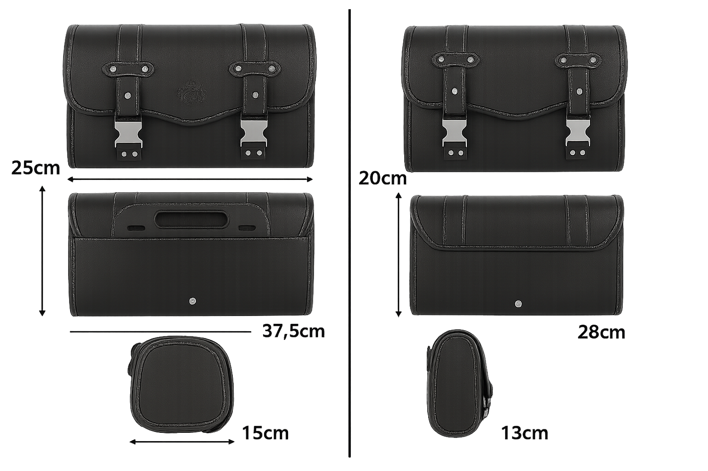 Alforja Universal para Moto – Bolsa Lateral de Cuero Sintético
