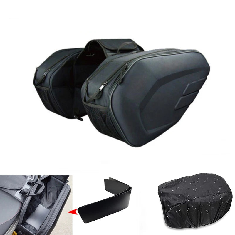 Par de Alforjas Blandas para Moto – Equipaje Lateral con Protector de lluvia
